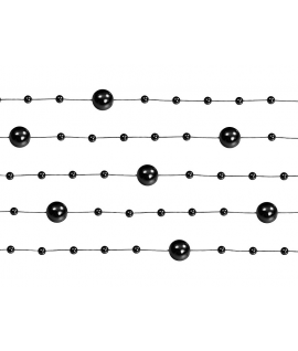 5 x Guirlande de perles noir 130 cm