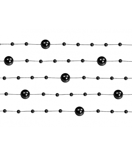 5 x Guirlande de perle noire (1,3 m)
