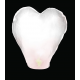 Lampe à voeux coeur, lanterne volante en coeur blanche