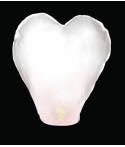 Lampe à voeux, lanterne céleste volante blanche en forme de coeur