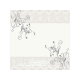 20 x Serviette "Motif floral Gris et Blanc" (33 cm)