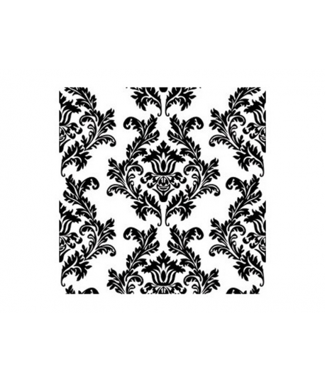 20 x Serviette "Baroque Noir et Blanc" (33 cm)