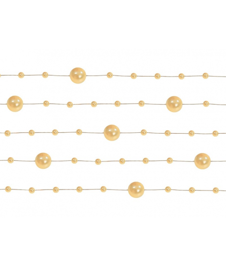 5 x Guirlande de perles Or Pastel 130 cm