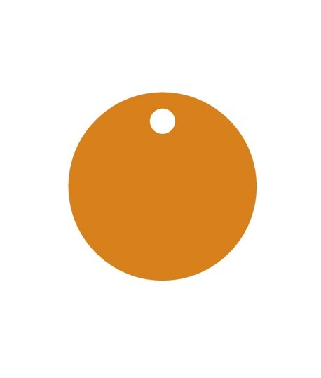 25 x Nominette orange ronde en carton (3 cm de diamètre)