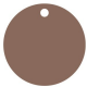 25 x Nominette marron ronde en carton (4 cm de diamètre)