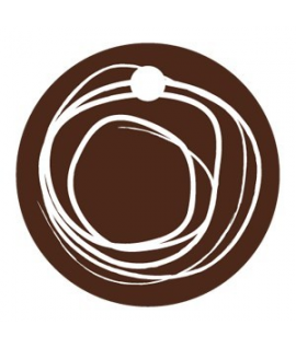25 x Nominette marron ronde en carton avec cercles blanc (3 cm de diamètre)