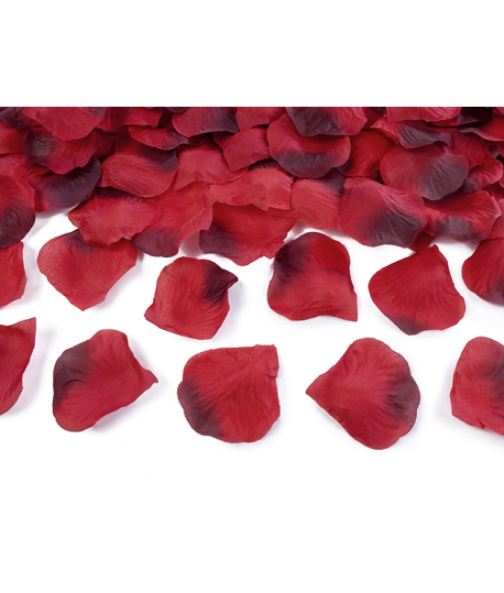 100 x pétales de roses rouges foncés