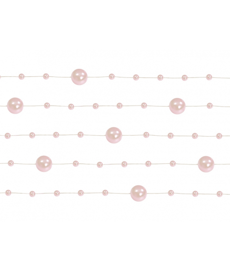 5 x Guirlande de perle rose 1,3m