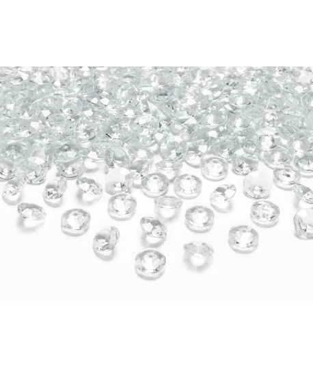 10 x Confettis de diamant en plastique transparent (12 mm)