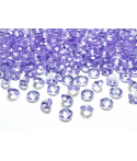 100 x Confettis de diamant en plastique lilas (12 mm)