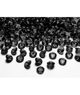 100 x Confettis de diamant en plastique noir (12 mm)