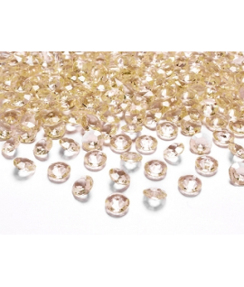 100 x Confettis de diamant en plastique or (12 mm)