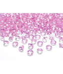 100 x Confettis de diamant en plastique rose clair (12 mm)