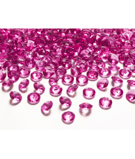 100 x Confettis de diamant en plastique rose (12 mm)