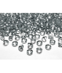 100 x Confettis de diamant en plastique gris (12 mm)