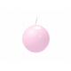 Bougie sphérique laquée couleur rose clair (diamètre 60mm)