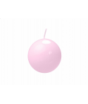 Bougie sphérique laquée couleur rose clair (diamètre 60mm)