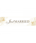 Plaque d'immatriculation "Just married" or avec arabesque florale