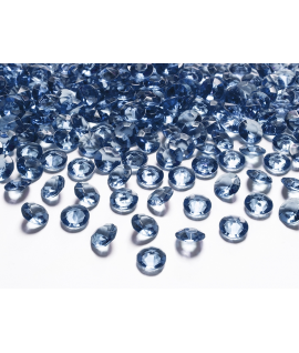 100 x Confettis de diamant en plastique bleu marine (12 mm)