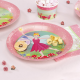 8 x assiette "fleurs princesse" rose vert