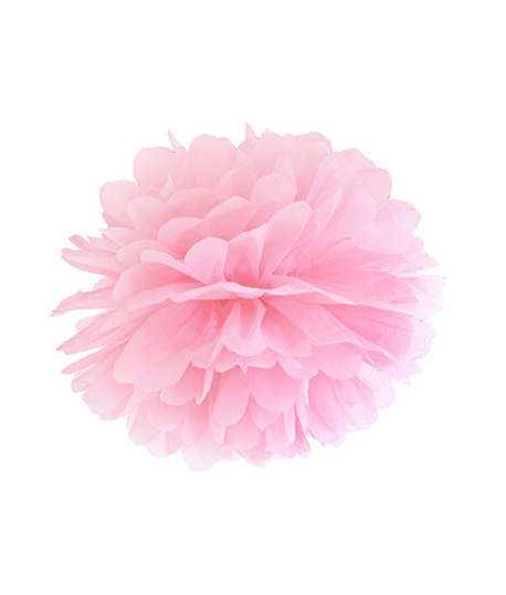 Pompon papier rose pâle 25 cm