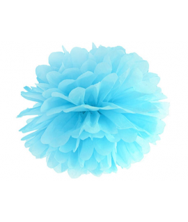Pompon papier bleu turquoise 25 cm
