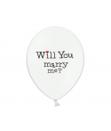 10x Ballon à gonfler blanc "will you marry me ?"