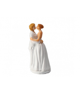 Figurine pour gâteau "couple de mariés avec alcôve blanche"