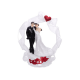 Figurine pour gâteau "couple de mariés avec alcôve blanche et rouge"