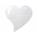 50 x Set de table tissu coeur mat blanc