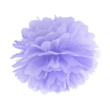 Pompon papier lilas 25 cm