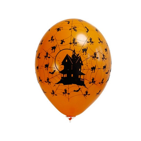 10x Ballon à gonfler orange maison hantée