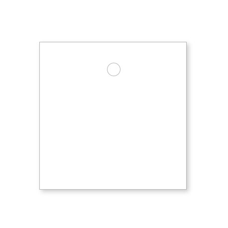 25 x Nominette blanche carrée en carton (4 cm de diamètre)