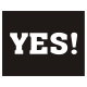 Stickers "YES" blanc sur noir 2 pièces 47x37mm