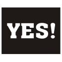 Stickers "YES" blanc sur noir 2 pièces 47x37mm
