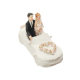 Figurine pour gâteau "couple de mariés en voiture"