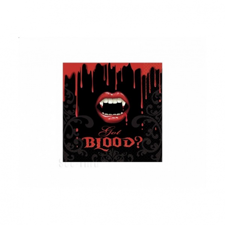 20 x Serviette Halloween dents de vampire