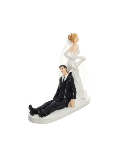 Figurine pour gâteau "le marié assis derrière la mariée"