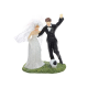 Figurine pour gâteau "couple de mariés qui joue au foot"
