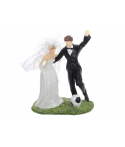 Figurine pour gâteau "couple de mariés qui joue au foot"