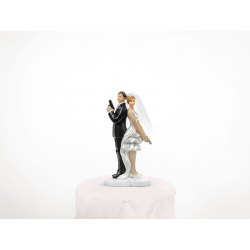 Figurine pour gâteau mariage "couple agent secret"