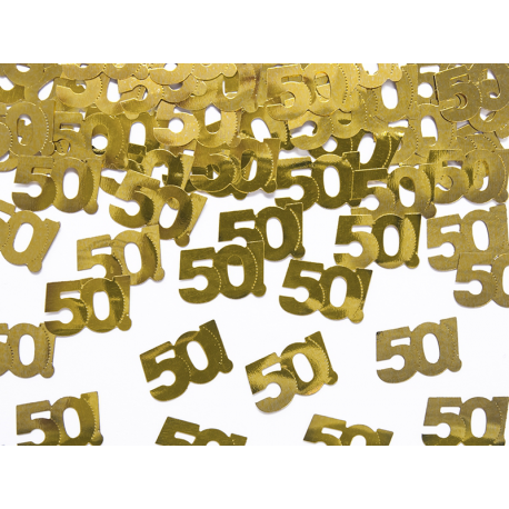 Confettis dorés anniversaire 50 ans (15 g)