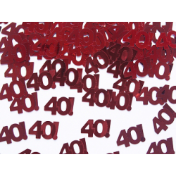 Confettis rouges anniversaire 40 ans (15 g)