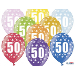 10 x ballon ANNIVERSAIRE 50 ans mix colors