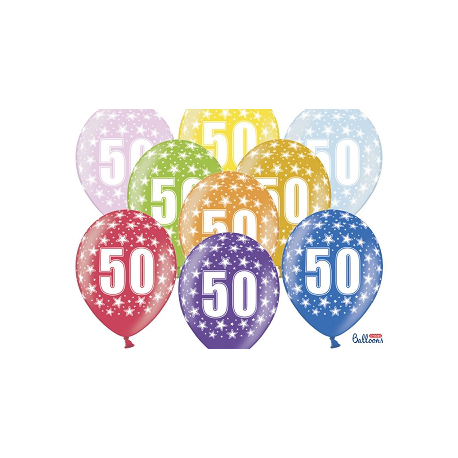 10 x ballon ANNIVERSAIRE 50 ans mix colors
