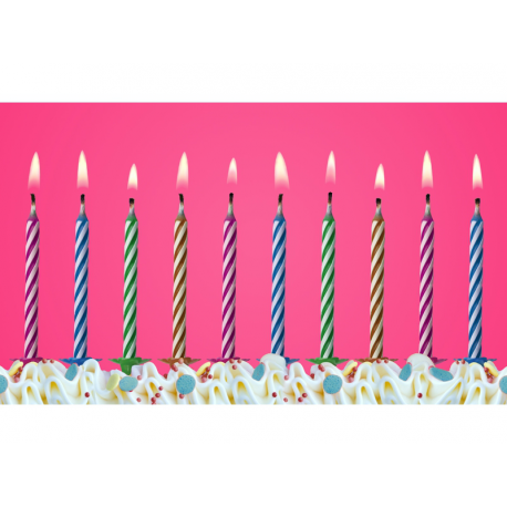 10x Bougie d'anniversaire multicolore pour gâteau