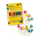 Bougies "HAPPY BIRTHDAY" lettres multicolores