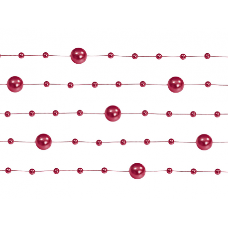 5 x Guirlande de perle rouge (1,3 m)