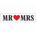 Plaque d'immatriculation "MR love MRS" noir et rouge
