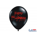 10x Ballon à gonfler noir et rouge "Happy Halloween"
